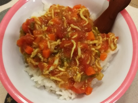 【離乳食完了期】しらすと野菜のトマトカレー